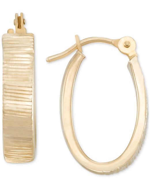 Macy's Textured Oval Hoop Earrings in 10k