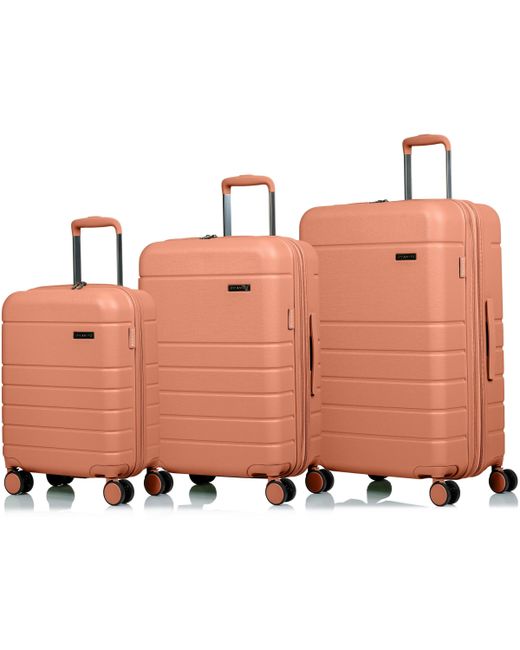 Champs 3-Piece Linen Hardside Luggage Set
