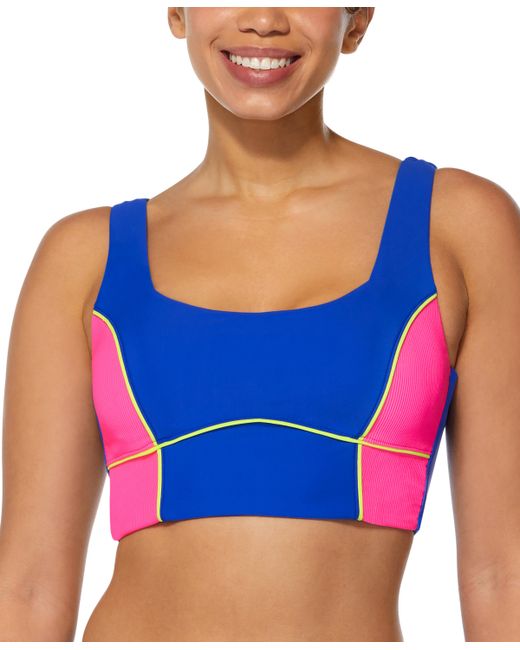 Reebok Colorblock Longline Bikini Top Swimsuit