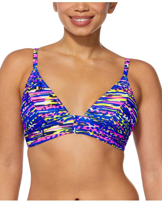 Reebok Printed Bralette Bikini Top Swimsuit