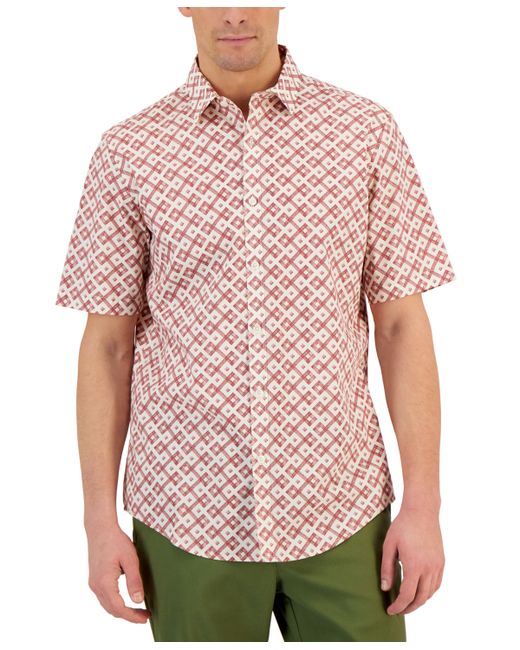 Alfani Short-Sleeve Beyo Geometric-Print Shirt Created for