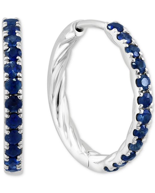Effy Collection Effy Sapphire Small Hoop Earrings 3/4 ct. t.w. in