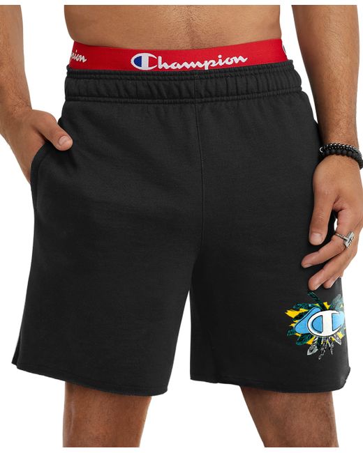 Champion Powerblend Standard-Fit Logo-Print 7 Fleece Shorts