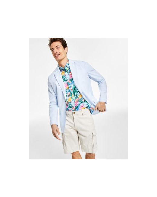 Club Room Seersucker Blazer Tropical Print Shirt Cargo Shorts Separates Created For