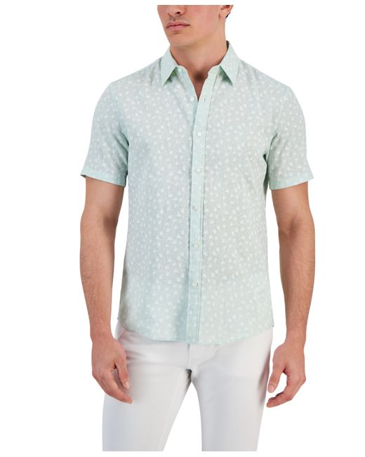 Michael Kors Slim-Fit Printed Short Sleeve Shirt