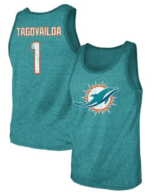 Fanatics Tua Tagovailoa Miami Dolphins Name Number Tri-Blend Tank Top