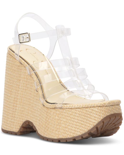 Jessica Simpson Divinia Strappy Platform Wedge Sandals Shoes
