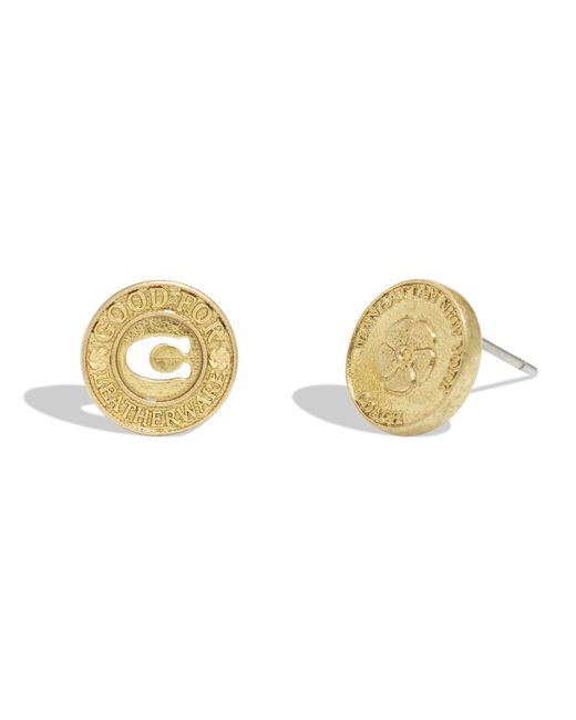 Coach Signature Coin Mismatched Stud Earrings