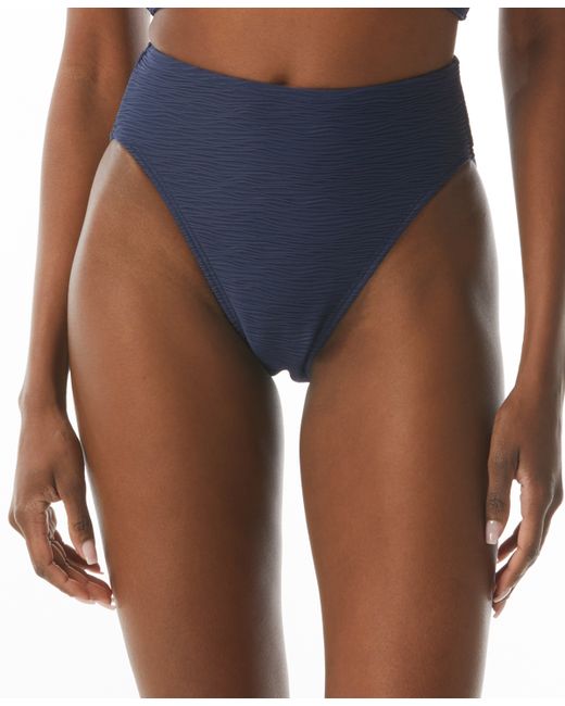 Carmen Marc Valvo Textured High-Waisted Bikini Bottoms Swimsuit