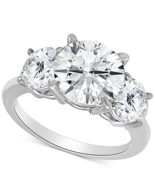 Badgley Mischka Certified Lab Grown Diamond Three Stone Engagement Ring 4 ct. t.w. in 14k Gold