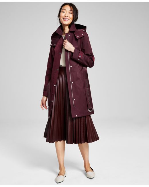Michael Kors Michael Hooded Belted Trench Coat
