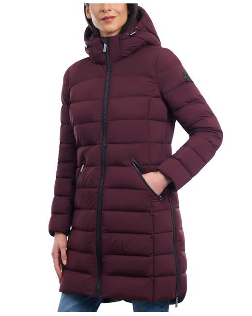 Michael Kors Michael Hooded Faux-Leather-Trim Puffer Coat Created for