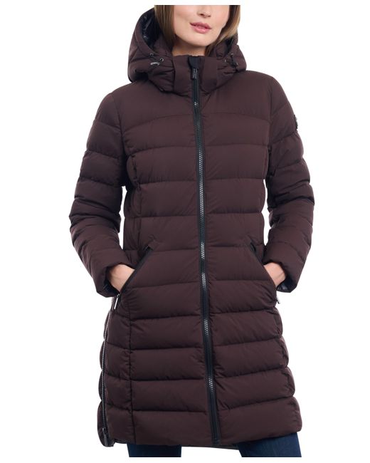 Michael Kors Michael Hooded Faux-Leather-Trim Puffer Coat Created for