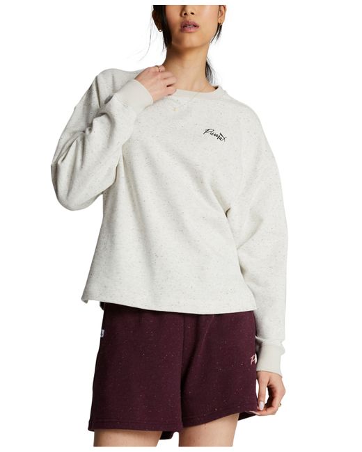Puma Live In Cotton French Terry Crewneck Top