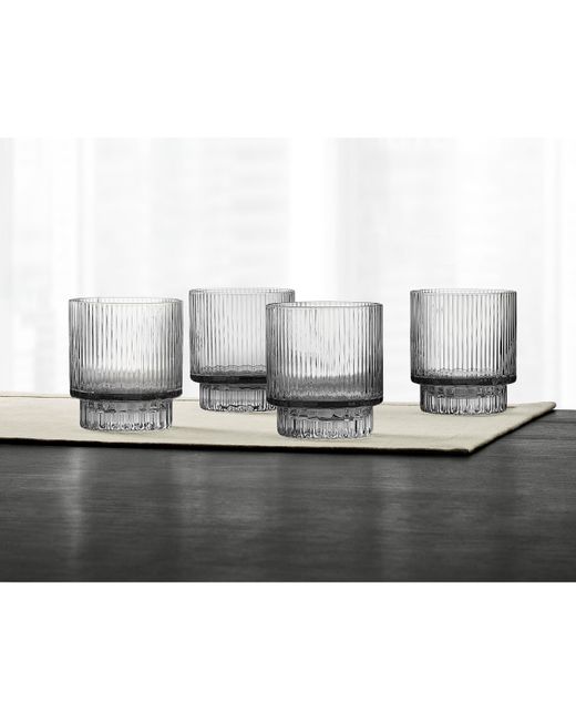 Hotel Collection Smoked Fluted Double Old-Fashioned Glasses Set of 4 Created for