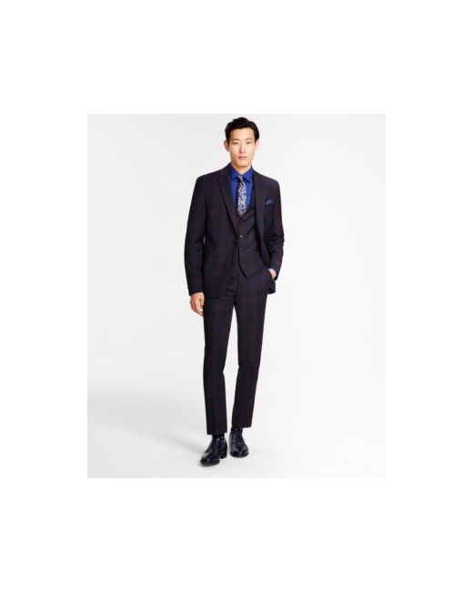 Bar III Slim Fit Plaid Suit Separates Created For