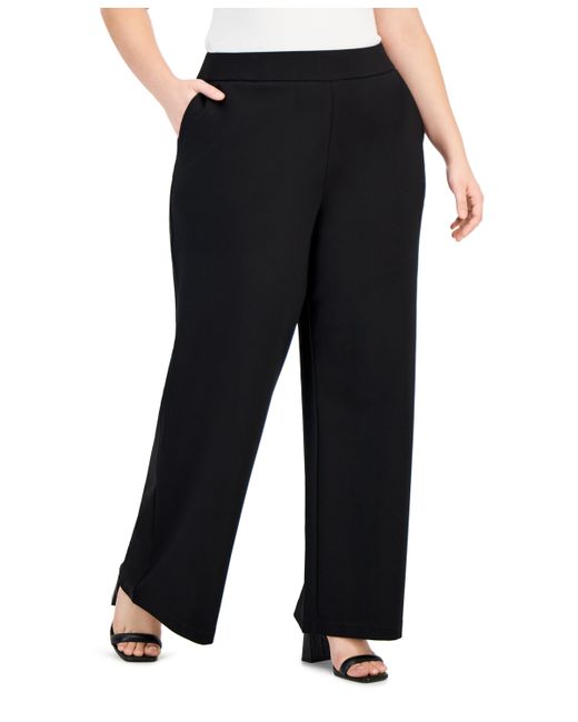 I.N.C. International Concepts Plus Wide-Leg Ponte-Knit Pants Created for