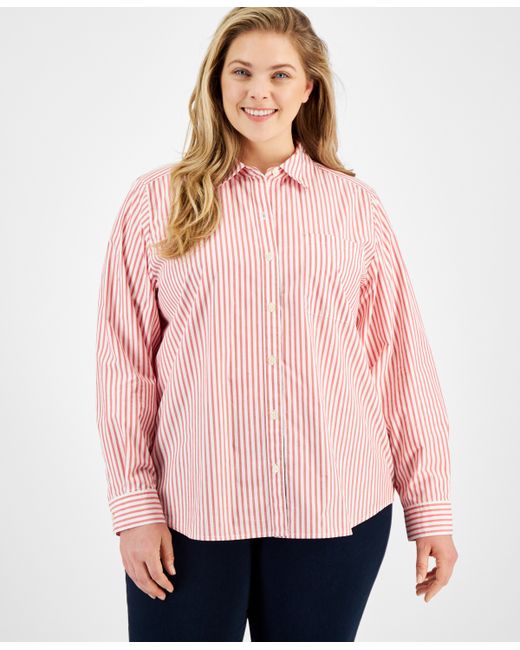 Style & Co Plus Striped Button-Down Shirt Created for