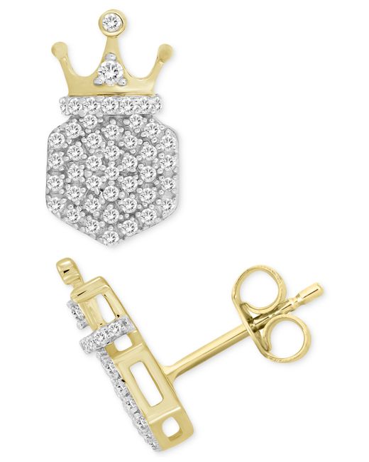 Macy's Diamond Crown Cluster Stud Earrings 1/4 ct. t.w. in 10k Gold