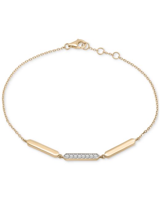 Wrapped Diamond Polished Bar Bracelet 1/10 ct. t.w. in 14k Gold Created for