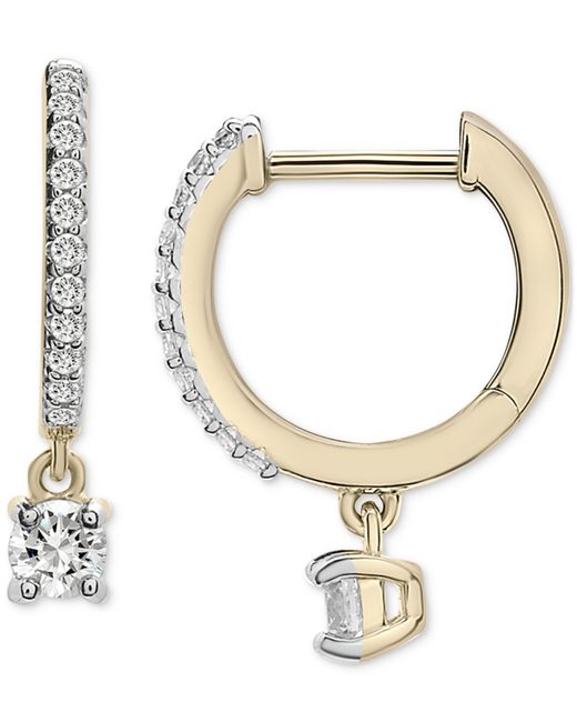 Wrapped Diamond Dangle Hoop Earrings 1/4 ct. t.w. in 14k Gold Created for