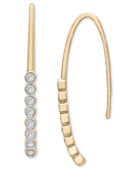 Wrapped Diamond Threader Earrings 1/6 ct. t.w. in 14k Gold Created for