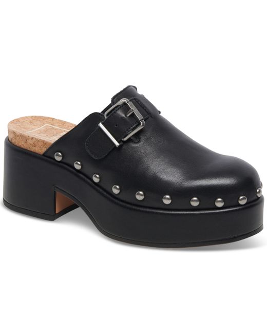 Dolce Vita Yevan Buckled Studded Platform Clogs Shoes