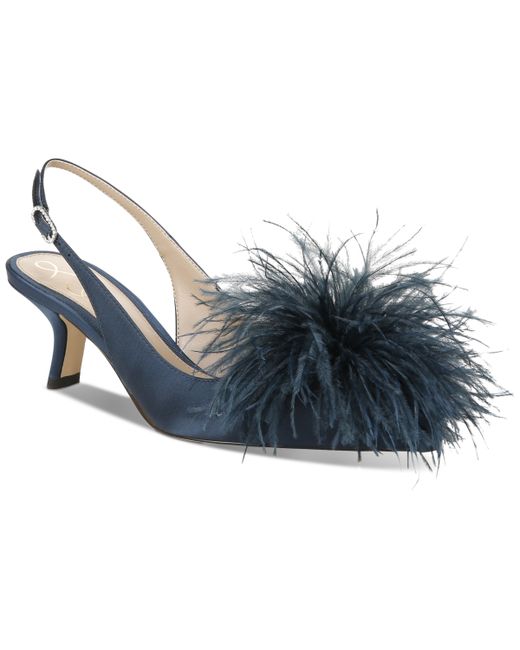 Sam Edelman Bianka Feather Slingback Kitten-Heel Pumps Shoes