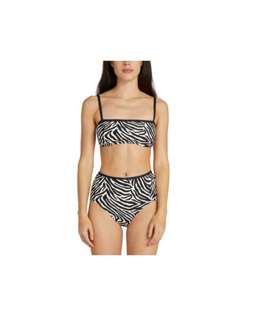 Kate Spade New York Zebra Print Square Neck Bikini Top High Waisted Bottoms Swimsuit