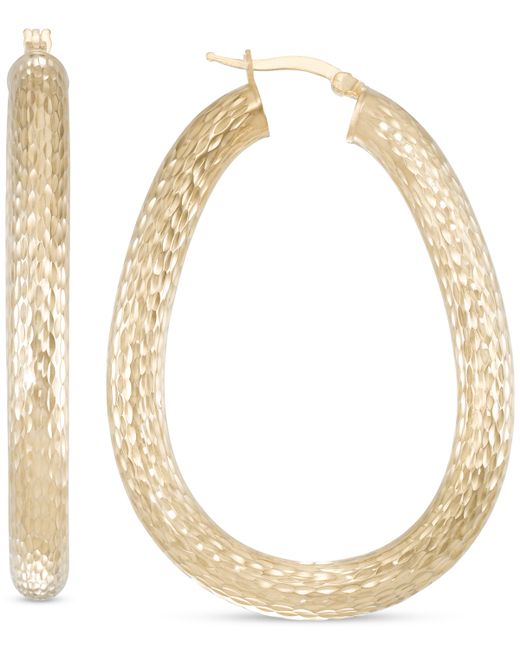 Macy's Textured Pear Hoop Earrings in 14k Gold-Plated Sterling