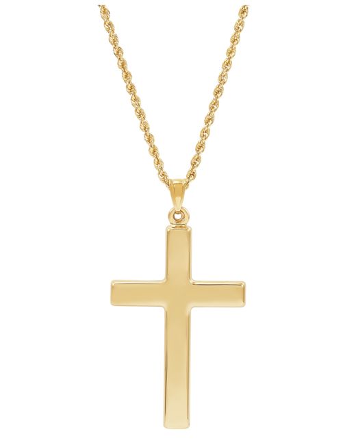 Macy's Polished Cross Pendant Necklace in 14k Gold
