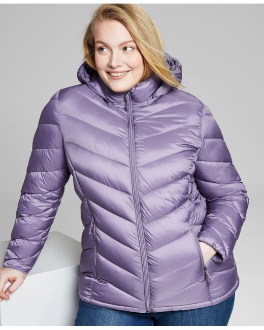 Charter Club Plus Hooded Packable Puffer Coat Created for