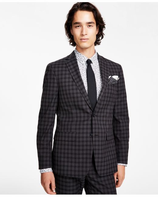 Bar III Slim-Fit Check Suit Jacket Created for