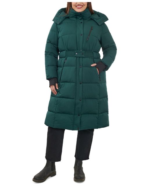 BCBGeneration Plus Belted Hooded Puffer Coat