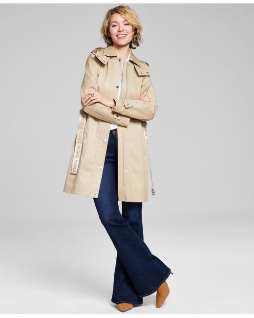 Michael Kors Michael Petite Hooded Belted Trench Coat Created for