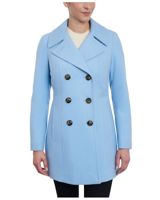 AK Anne Klein Notched-Collar Double-Breasted Peacoat Created for