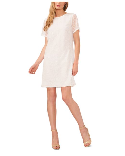 Cece Lace Short-Sleeve A-Line Dress