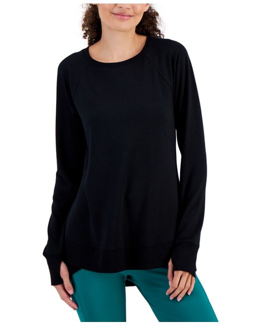 Id Ideology Active Butter French-Terry Long-Sleeve Thumbhole Tunic Top Created for