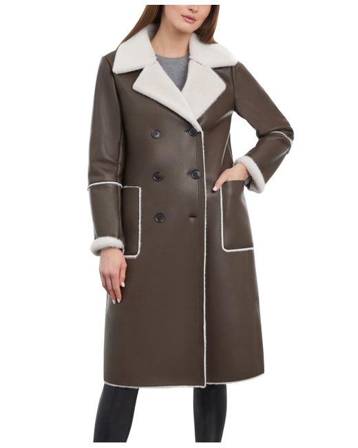 BCBGeneration Double-Breasted Faux-Shearling Coat
