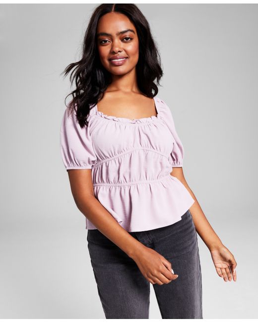 And Now This Square-Neck Short-Puff-Sleeve Top