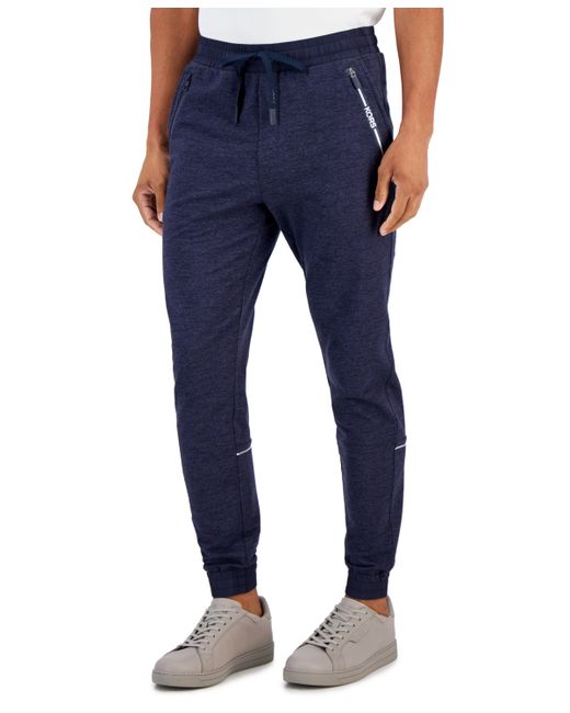 Michael Kors Slim-Fit Wrinkle-Resistant Performance Stretch Mixed-Media Tracksuit Joggers
