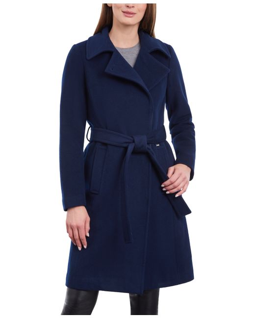 Michael Kors Michael Belted Notched-Collar Wrap Coat