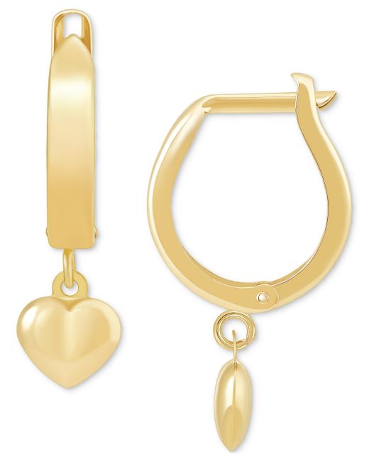 Macy's Dangle Heart Huggie Hoop Earrings in 10k Gold