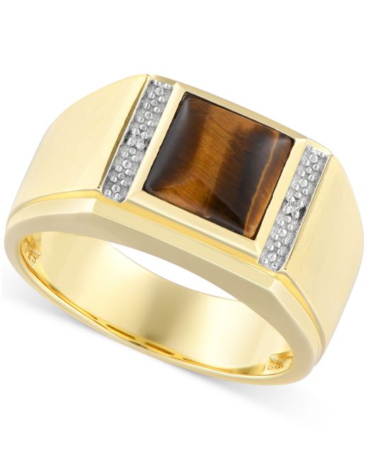 Macy's Tigers Eye and Diamond Accent Ring in Sterling