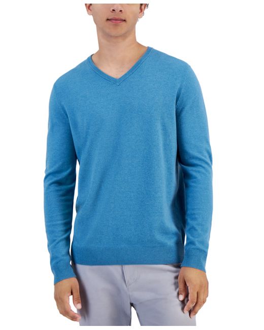 Alfani Solid V-Neck Cotton Sweater Created for