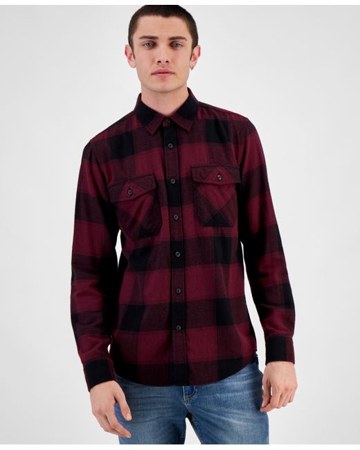 Sun + Stone Charles Regular-Fit Plaid Button-Down Flannel Shirt Created for