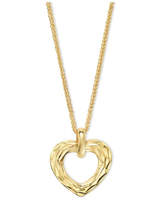 Macy's Textured Open Heart 18 Pendant Necklace in 10k