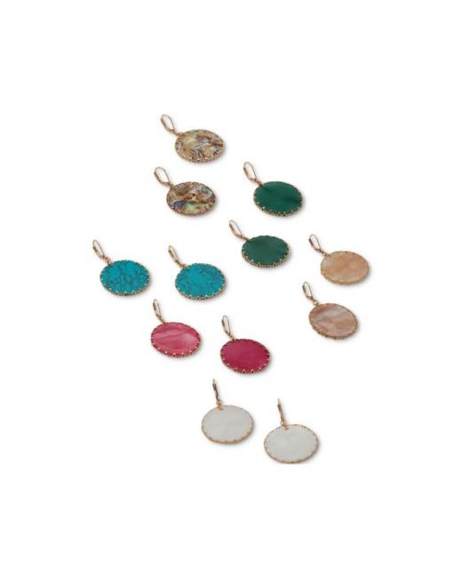 Lonna & Lilly Lonna Lilly Gold Tone Assorted Disc Drop Earrings Collection