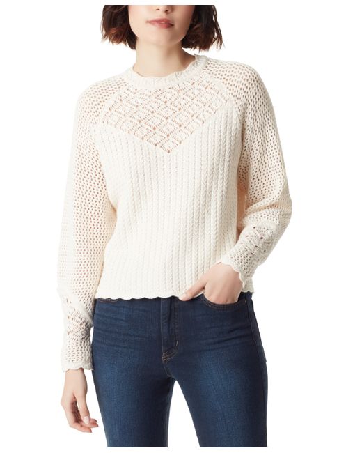 Sam Edelman Aura Blouson-Sleeve Crochet Sweater