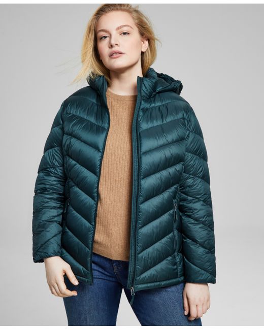 Charter Club Plus Hooded Packable Puffer Coat Created for